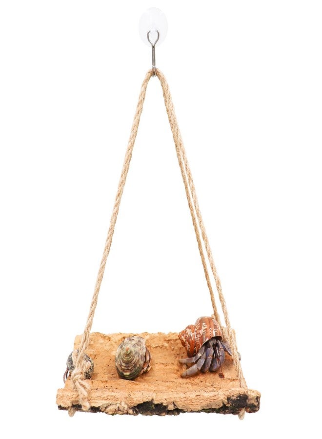 Oooct Hermit Crab Climbing Toy, Natural Wooden Reptile Swing Toy, Pet Cage Tank Aquarium Accessories for Hermit Crab Lizard Chameleon Hamster Guinea Pig Chinchilla Bird Parrot - Image 1